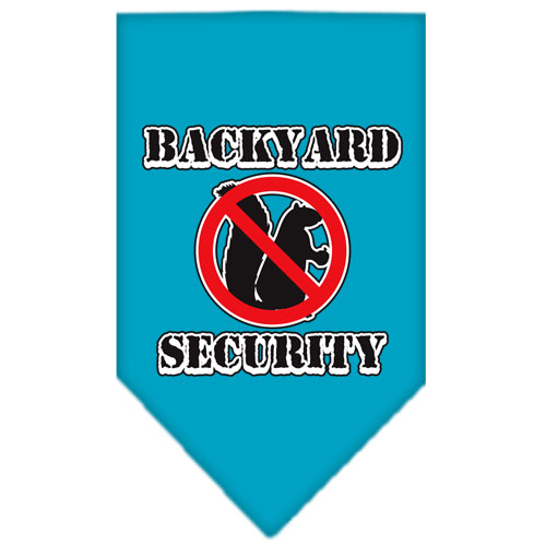 Backyard Security Screen Print Bandana Turquoise Small